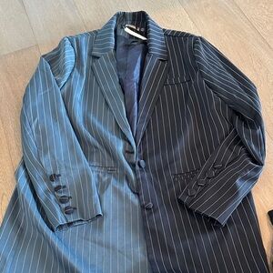 Two-Tone Pinstripe OVERSIZED Blazer MISSGUIDED